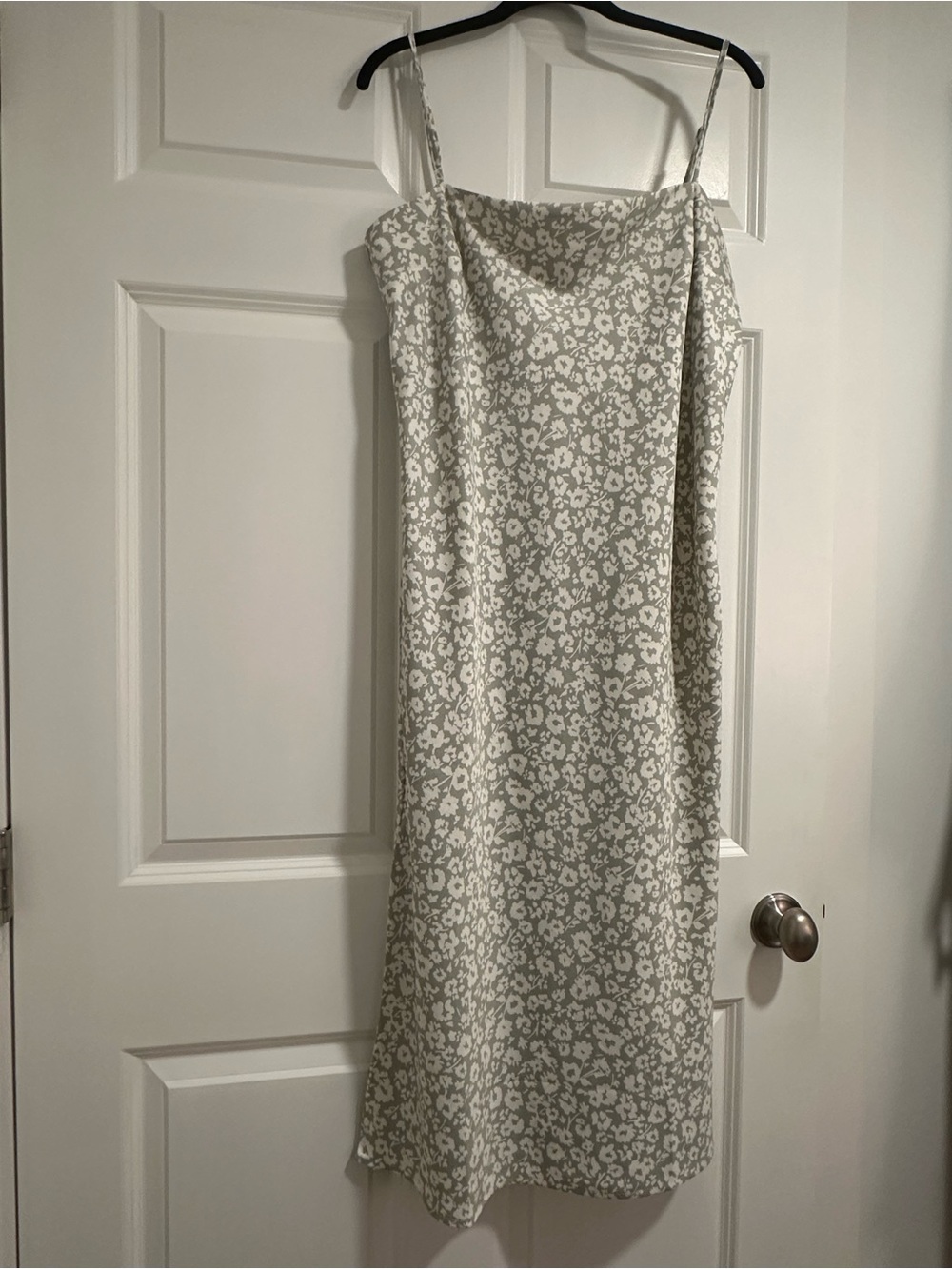 a new day Cream and Light Sage Floral Midi Slip Dress